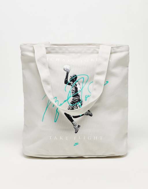 Jordan - MJ - Gyldenbrun tote-taske i flight-stil
