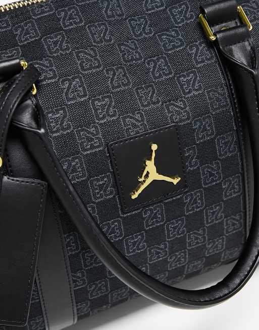 Jordan monogram logo duffle bag in black, 3 of 4