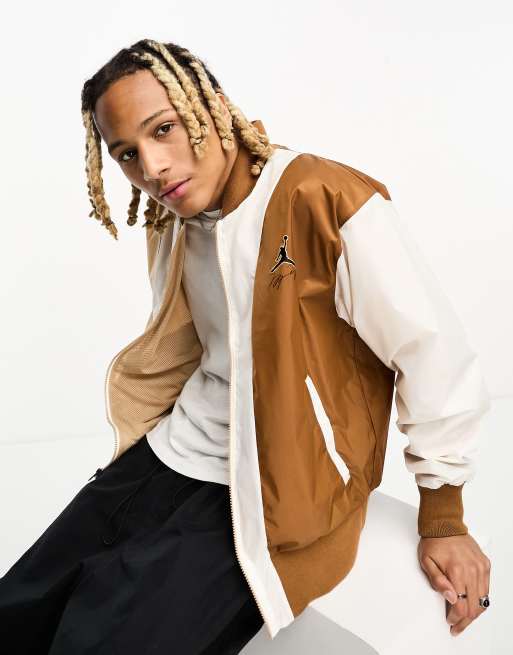 Jordan MVP bomber jacket in brown and cream- BROWN