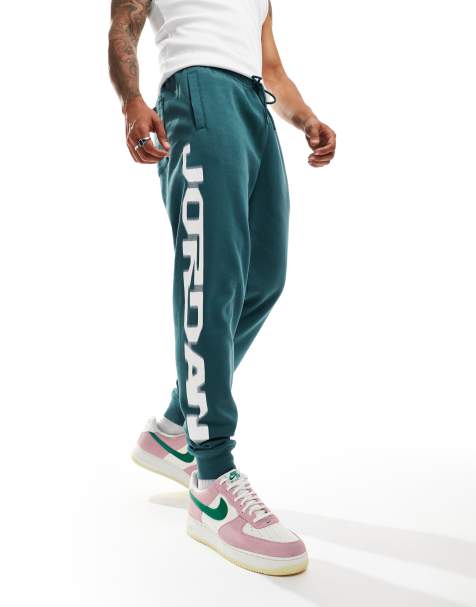 Jordan - MVP - Fleece joggingbroek met grafische print in donkergroen - view 1