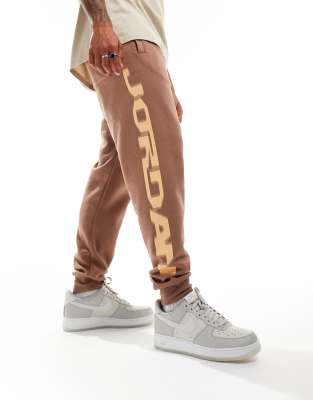 Jordan MVP graphic fleece joggers in brown