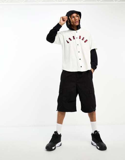 Jordan Flight MVP Baseball Jersey, Sail / Black / Sail