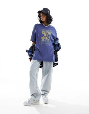 Jordan - Oversize-T-Shirt in Himmellila mit Jumpman -Grafikprint-Marineblau