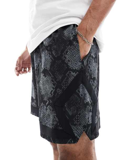 Jordan - Pantaloncini neri effetto pelle di serpente in tessuto Dri-FIT - view 1