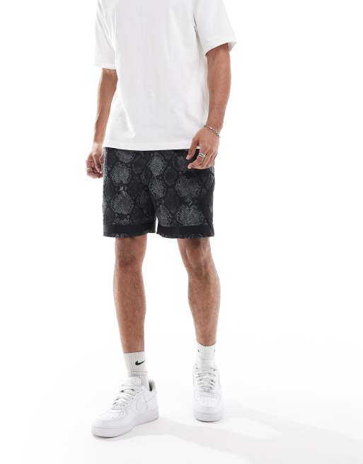 Jordan - Pantaloncini neri effetto pelle di serpente in tessuto Dri-FIT, 5 di 5