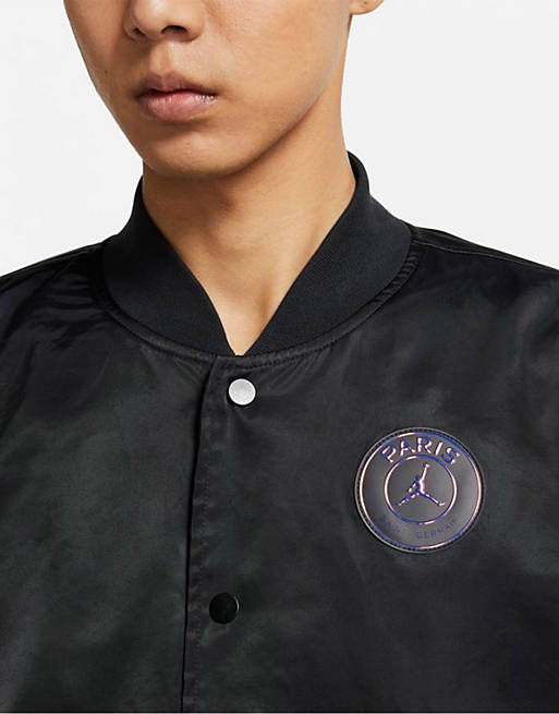 Jordan Paris Saint-Germain coach jacket in black | ASOS