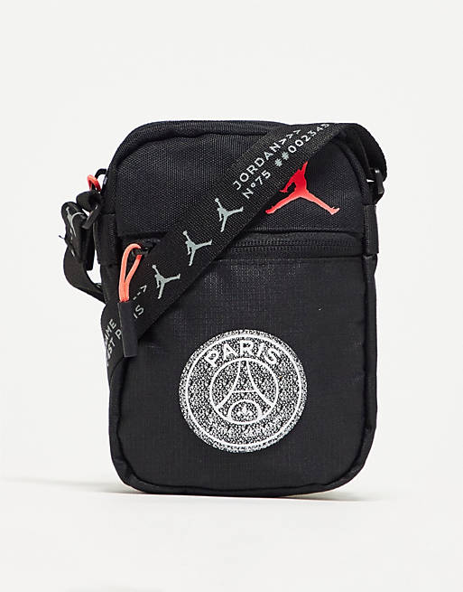 Jordan Paris Saint-Germain crossbody bag in black | ASOS