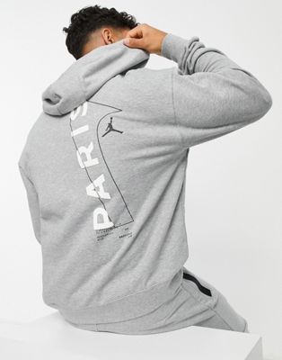 Jordan Paris Saint-Germain hoodie in grey - ASOS Price Checker