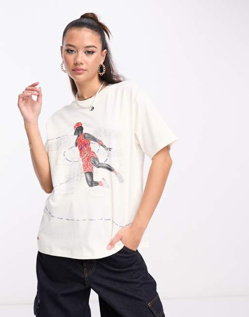 Jordan - Parker Duncan - T-shirt met grafische print in zeilwit