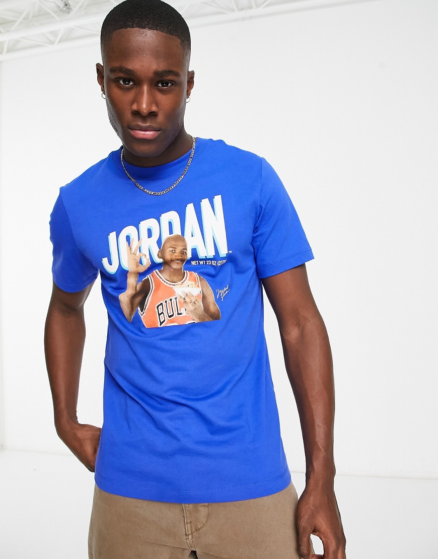 Jordan photo print t-shirt in blue