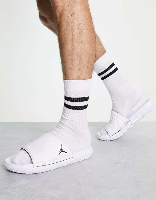 Jordan PLAY Claquettes Blanc