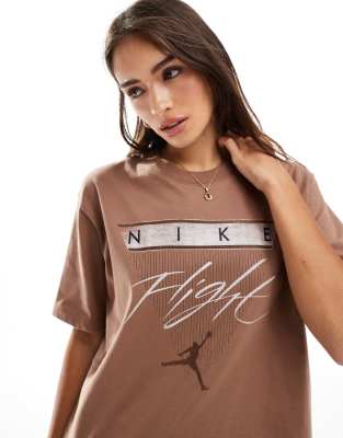 printed t-shirt in brown