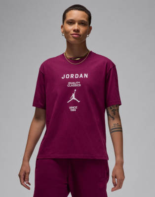 Jordan Printed T-shirt In Burgundy-red