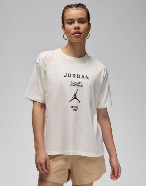 Jordan printed t-shirt in stone - view 1