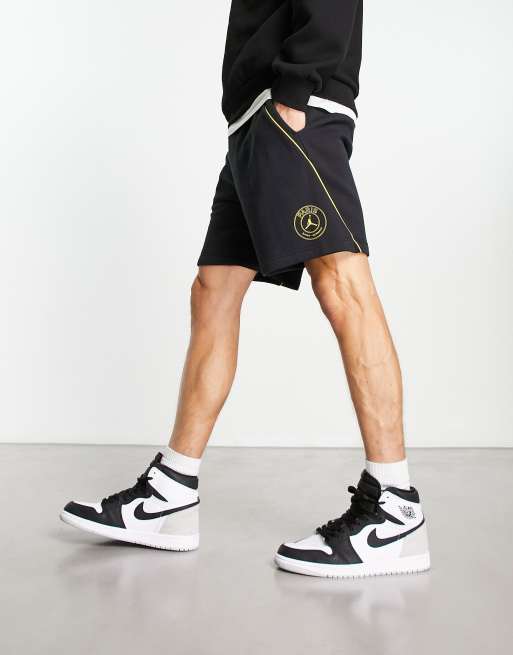 Jordan PSG logo shorts in black ASOS