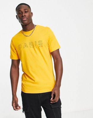 Jordan PSG logo t-shirt in yellow