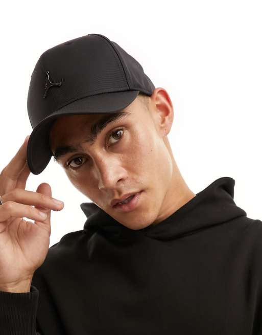 Jordan Rise Jumpman metallic logo cap in black ASOS