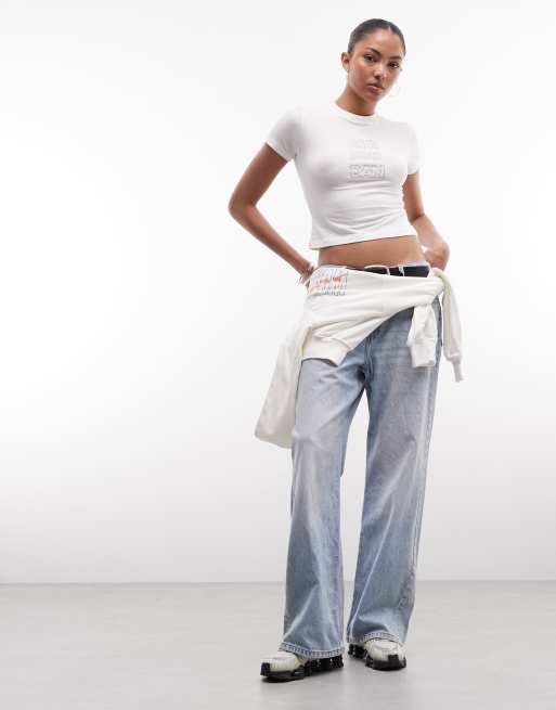 Jordan short sleeve graphic t-shirt in white with rhinestone detailing, 3 of 4