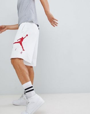 all white jordan shorts