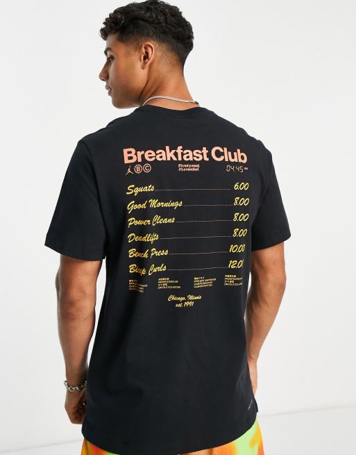 Jordan - Sort/ orange T-shirt i bomuld med 'The Breakfast Club'-print - BLACK