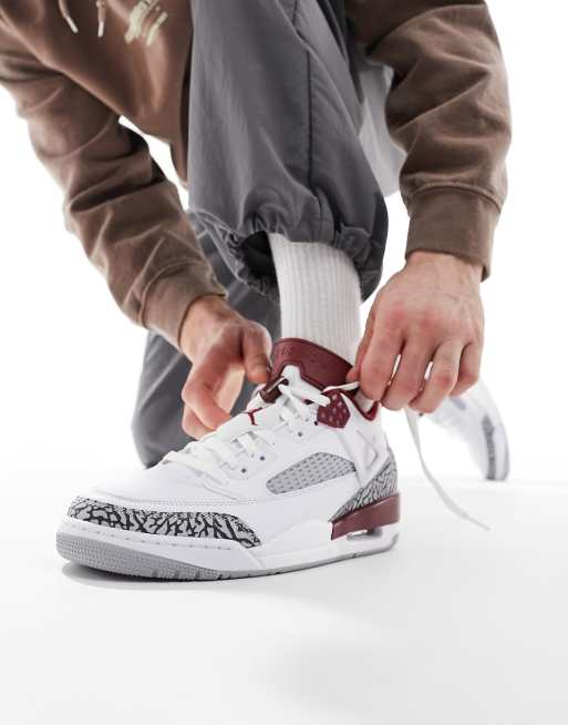 Jordan Spizike Low trainers in white, grey and red