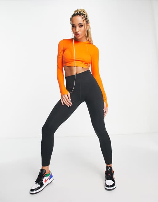 Jordan - Sport - Crop top met lange mouwen in oranje, 3 van 4