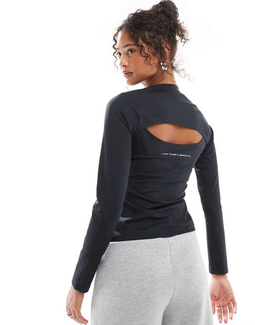 Jordan - Sport - Crop top met lange mouwen in zwart