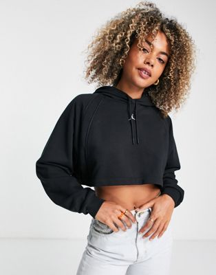 Jordan Sport cropped fleece hoodie in black