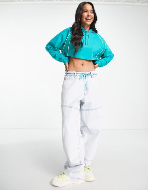 Jordan - Sport - Cropped hoodie van fleece in smaragdgroen, 3 van 4