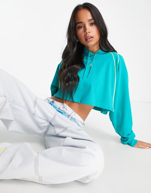 Jordan - Sport - Cropped hoodie van fleece in smaragdgroen, 4 van 4