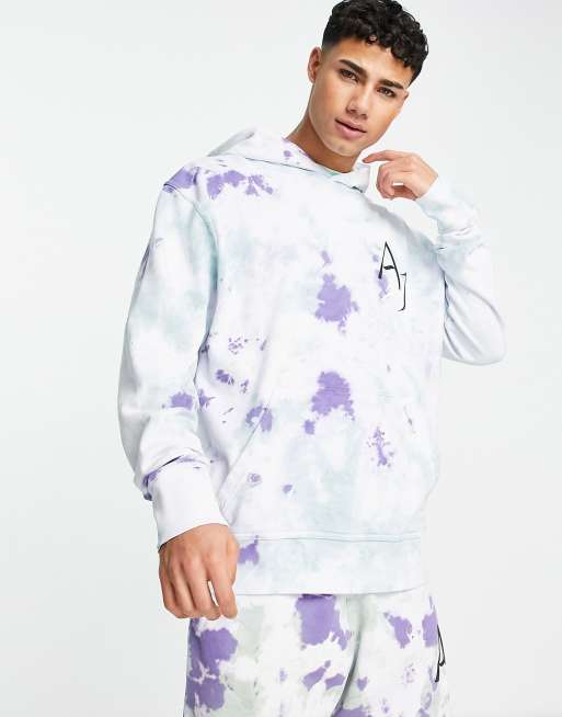 Jordan - Sport DNA - Fleece hoodie met tie-dye print op de rug in oceaanblauw s1