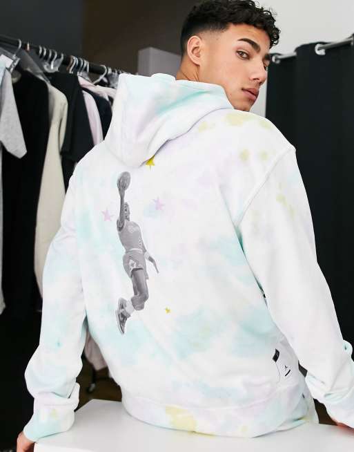 Jordan - Sport DNA - Hoodie van tie-dye fleece met print op de achterkant in mintgroen/lila
