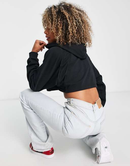 Fleece cropped pullover best sale