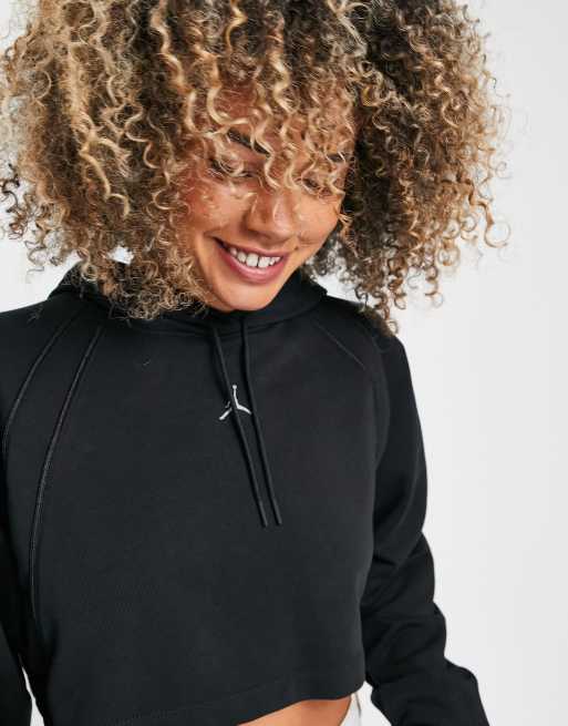 Jordan Sport fleece cropped pullover hoodie in black