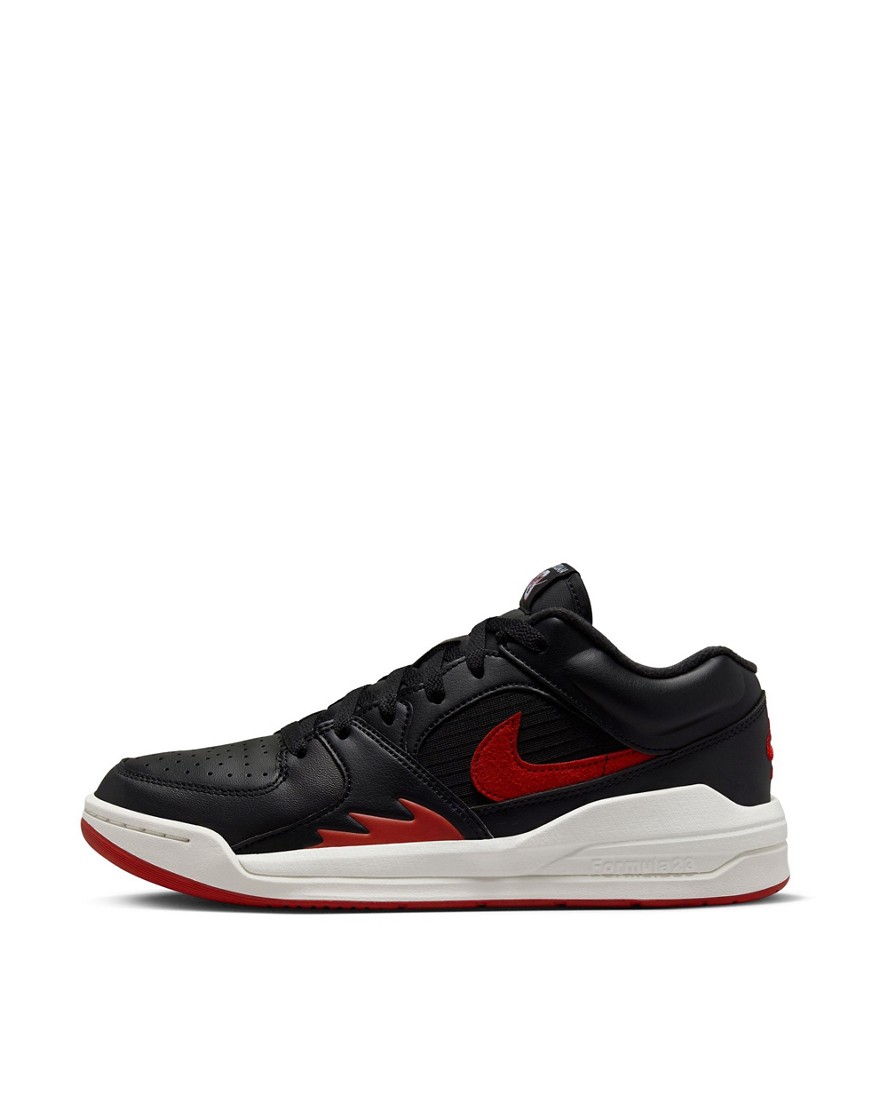 Shop Jordan Nike Air  Stadium 90 Sneakers In Black And Red-white