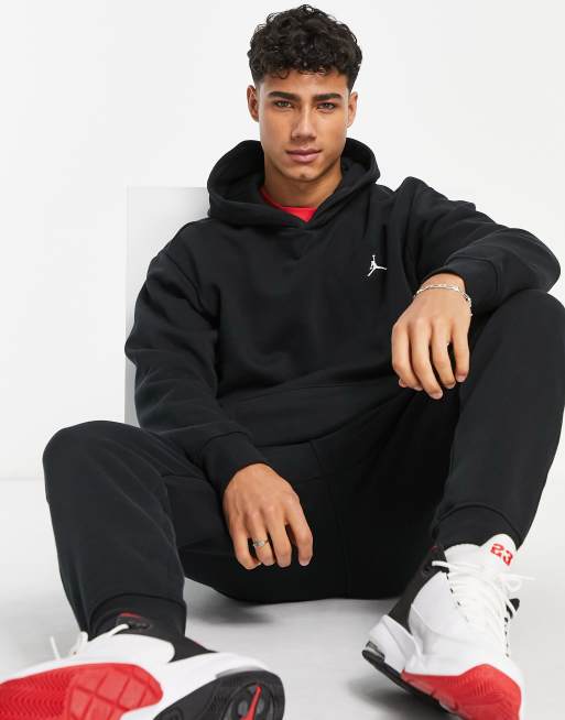 Jordan – Svart huvtröja i fleece med liten Jumpman-logga