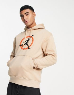 Jordan Jumpman logo fleece hoodie in stone - ASOS Price Checker