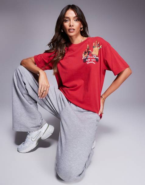 Jordan - T-shirt avec imprimé bagues au dos - Rouge - view 1