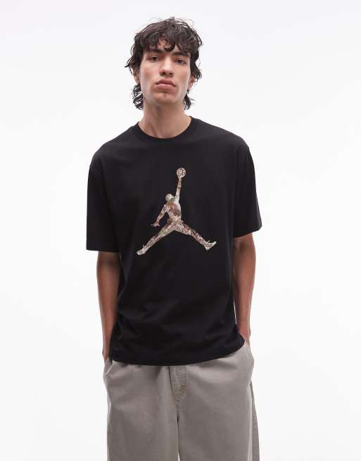Jordan - T-shirt avec motif à imprimé arbre réaliste - Noir