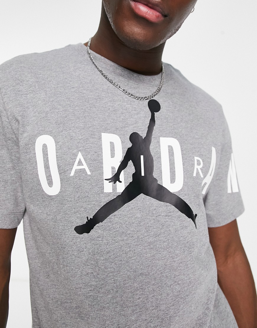 T-shirt grigia con logo grande-Grigio - Jordan T-shirt donna  - immagine2