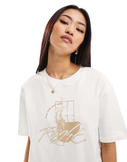 Jordan T-shirt imprimé coupe carrée Blanc ASOS
