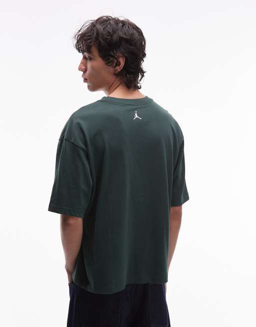 Jordan - T-shirt met rechte pasvorm en grafisch logo in donkergroen, 3 van 5