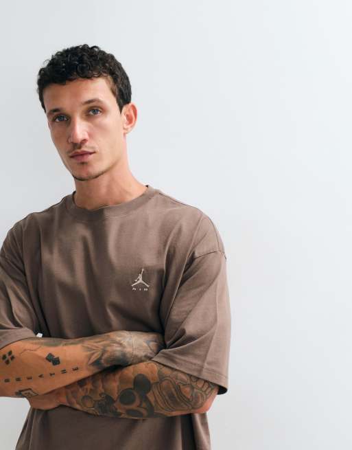 Jordan - T-shirt oversize avec logo et imprimé colonne vertébrale - Marron, 4 de 5