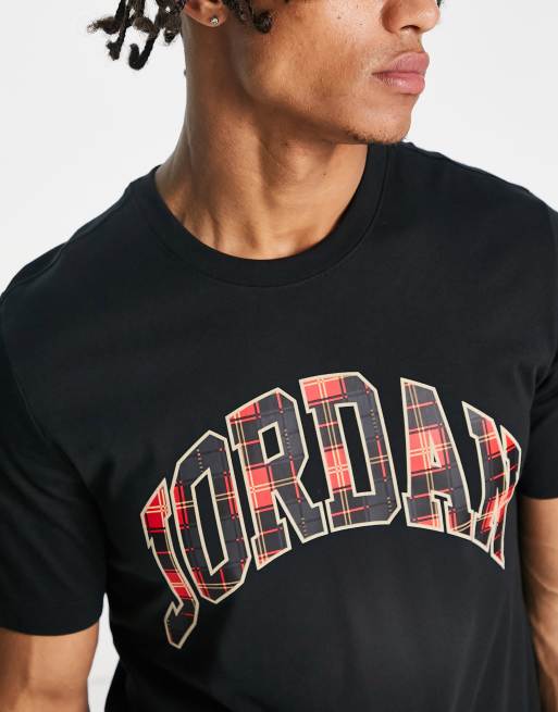 Jordan T-shirt unisex nera con logo a quadri ASOS