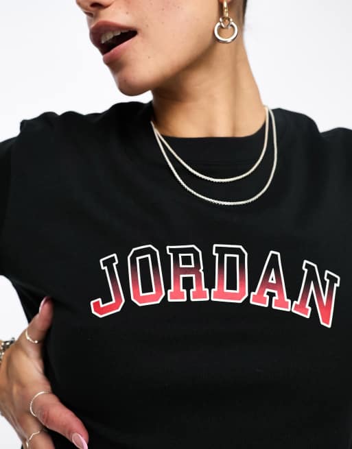 Jordan t shirt black best sale and red