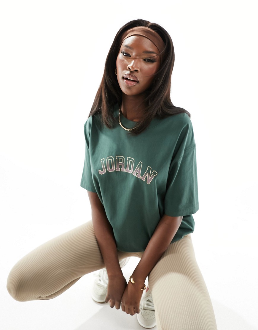 Nike Jordan Text Graphic T-shirt In Jade Green