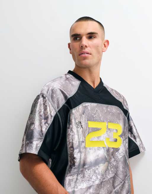 Jordan - top extragrande con estampado del logotipo Real Tree 23 en beige, 3 de 5