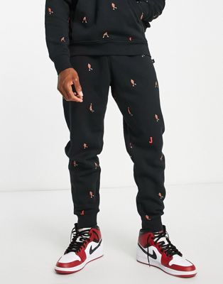 Jordan unisex essential joggers with all over logo in black