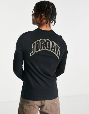 Jordan unisex long sleeve t-shirt with back print logo in black