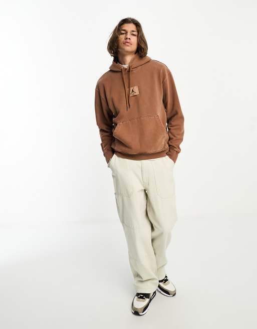 Jordan - Unisex - Vasket brun hættetrøje i fleece , 2 af 4